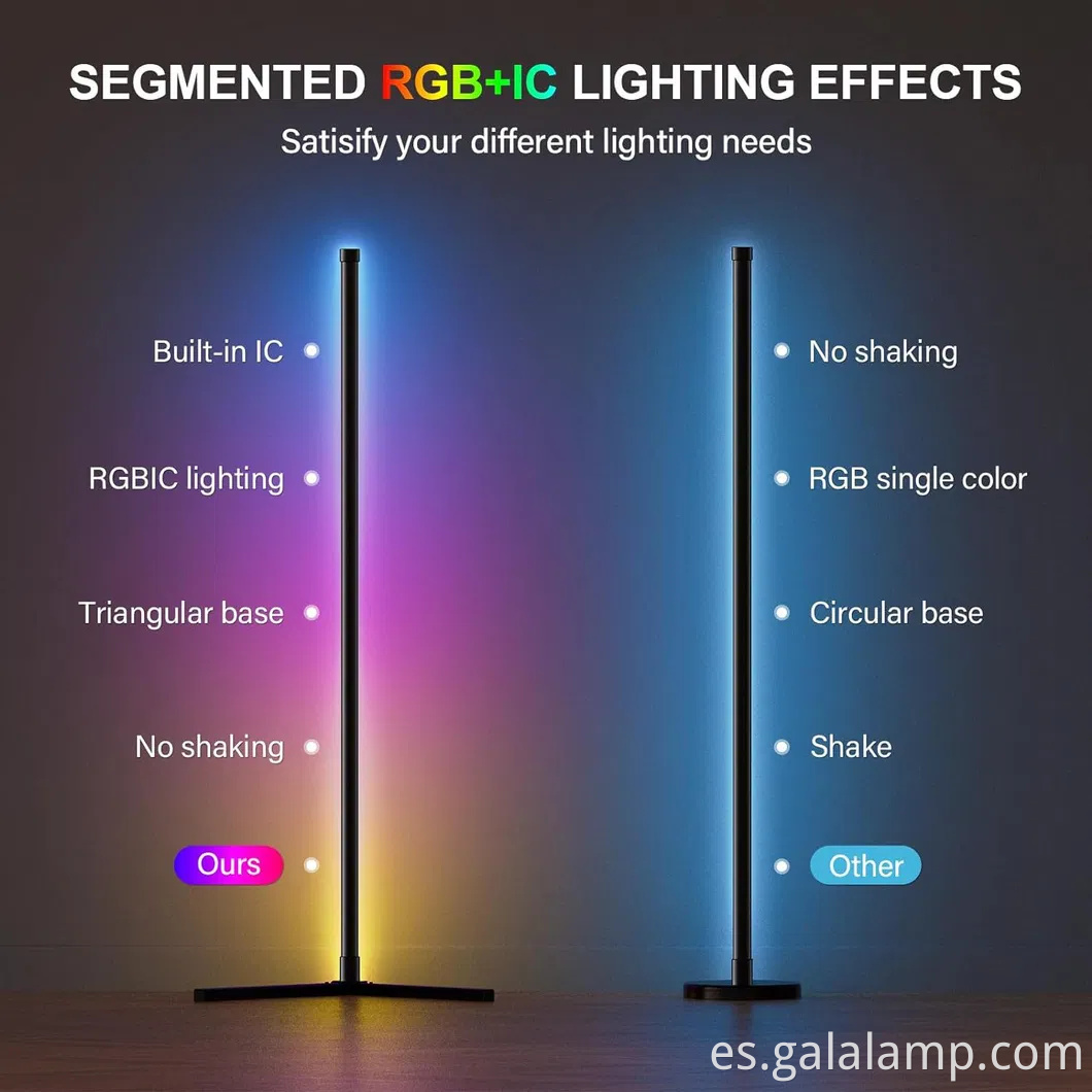 RGB Lámpara de pie inteligente colorida con bluetooth y control wifi